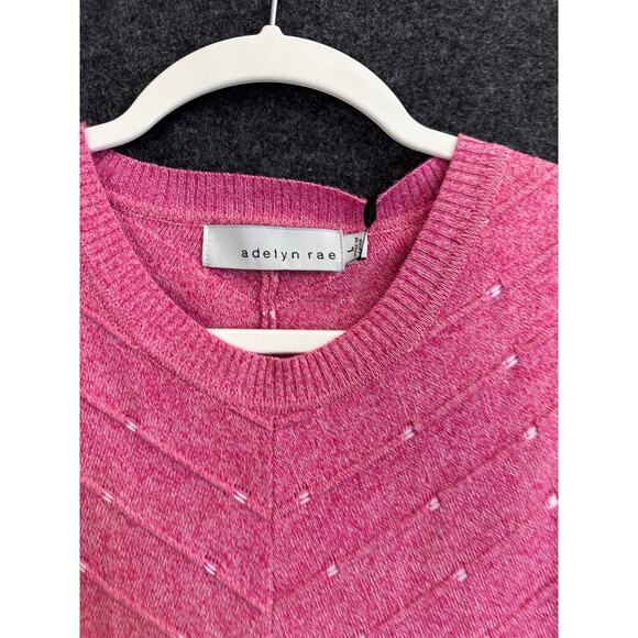 NWT Adelyn Rae Pink Fit Flare Dress L Sylvie Knit $105 - Picture 4 of 9